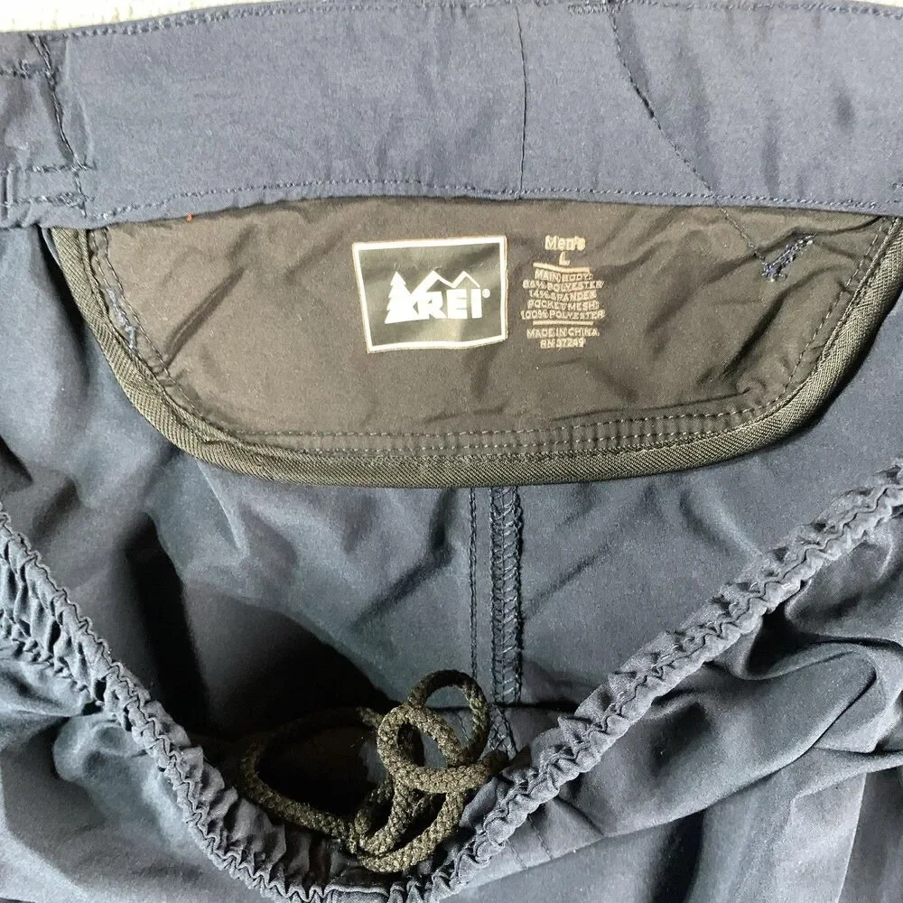 REI Shorts Mens Large Blue 9 Inseam Hiking Quick Dry Stretch Pockets Athletic